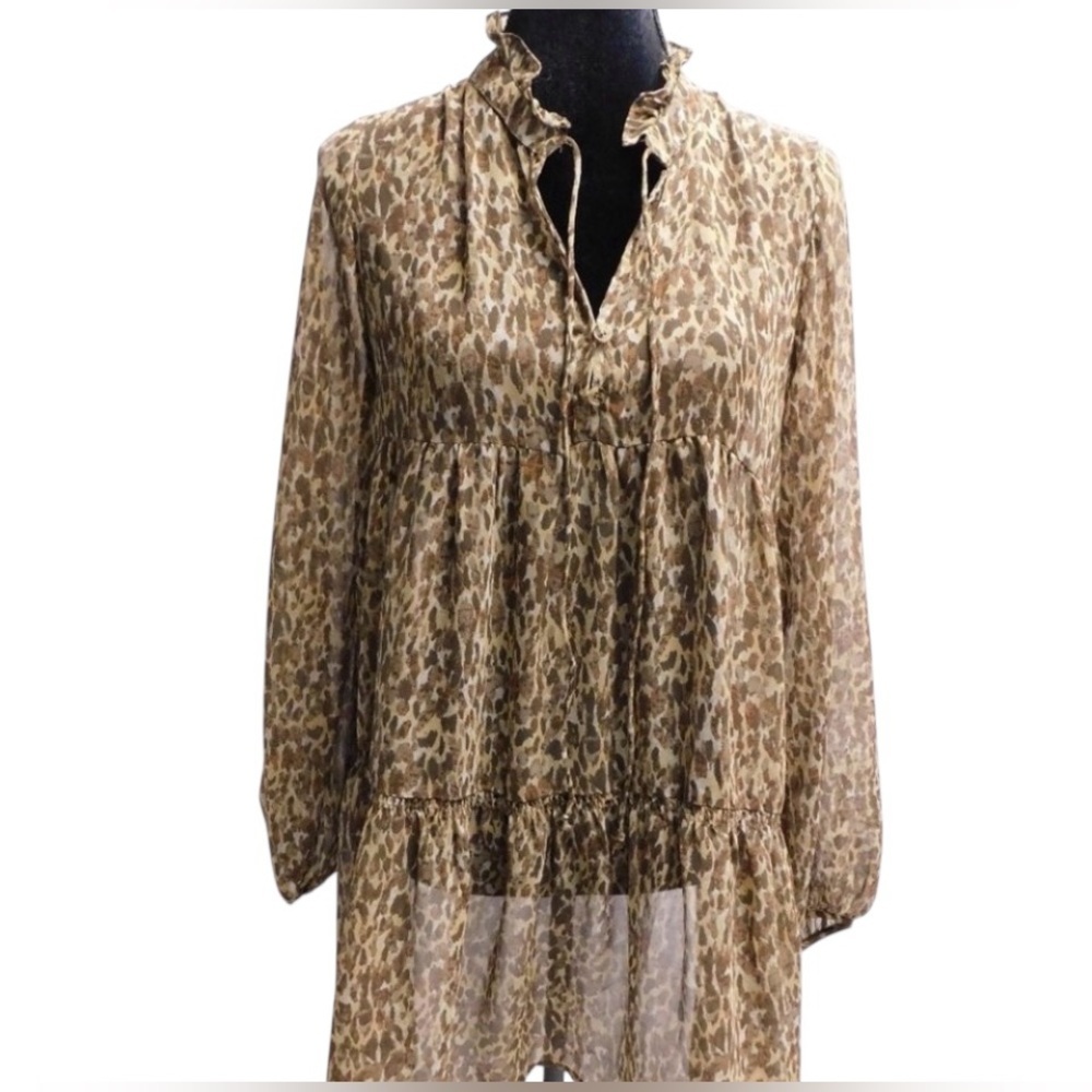 Anthropologie Leopard Print Tunic
